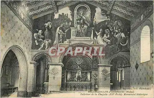 Ansichtskarte AK Chatillon d'Azergues (Rhone) Interieur de la Chapelle (XIIe Siecle)