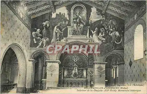 Cartes postales Chatillon d'Azergues (Rhone) Interieur de la Chapelle (XIIe Siecle)