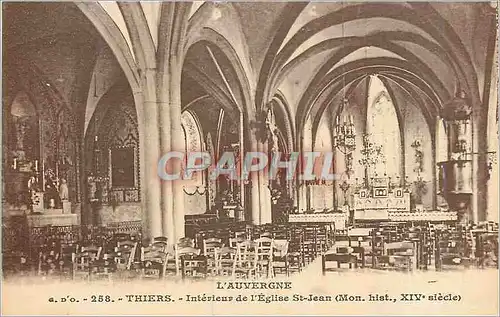 Cartes postales L'Auvergne Thiers Interieur de l'Eglise St Jean (Mon Hist XIVe Siecle)