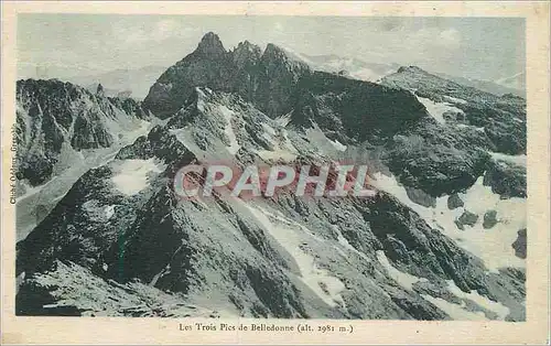 Cartes postales Les Trois Pics de Belledonne (alt 2981 m)