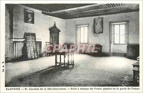 Ansichtskarte AK Dauphine Couvent de la Grande Chartreuse Salle a Manger du Prieur General