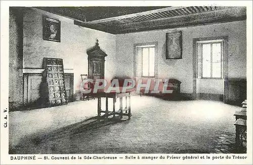 Cartes postales Dauphine Couvent de la Grande Chartreuse Salle a Manger du Prieur General