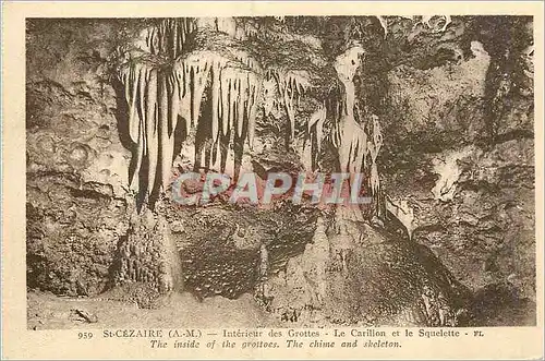 Cartes postales St Cesaire (AM) Interieur des Grottes le Carillon et le Squelette
