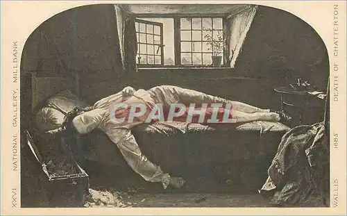 Cartes postales National Gallery Millbank Wallis 1685 Death of Chatterton