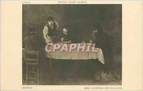 Ansichtskarte AK National Gallery Millbank Legros le Repas des Pauvres