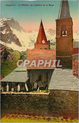 Cartes postales moderne Dauphine la Grave les Clochers et la Meije