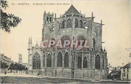 Cartes postales Mantes l'Abside de l'Eglise Notre Dame