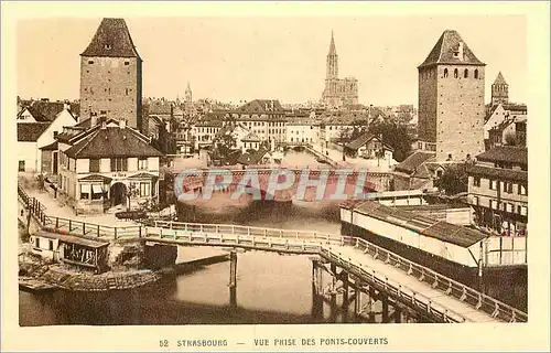 Ansichtskarte AK Strasbourg Vue Prise des Ponts Couverts