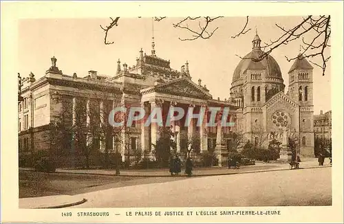 Ansichtskarte AK Strasbourg le Palais de Justice et l'Eglise Saint Pierre le Jeune