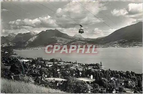 Moderne Karte Lac d'Annecy Veyrier Vue Generale le Massif Teleferique