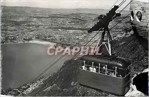 Moderne Karte Lac d'Annecy le Teleferique du MOnt Veyrier