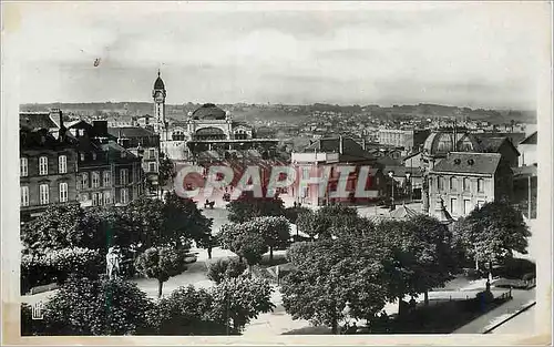 Moderne Karte Limoges Place Jourdan et la Gare