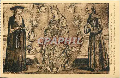 Cartes postales Musee de Carpentras Ecole de Crivelli (1488) La Sainte Vierge et l'Enfant Jesus