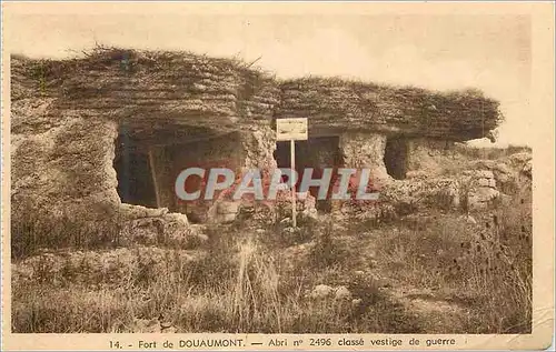 Cartes postales Fort de Douaumont Abri n°2496 Classe vestige de Guerre Militaria