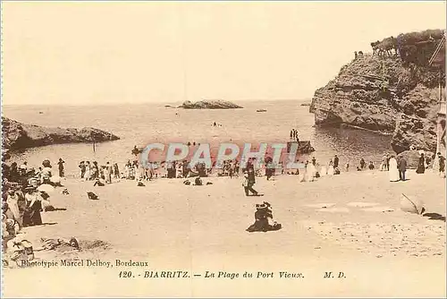 Ansichtskarte AK Biarritz La Plage du Port Vieux