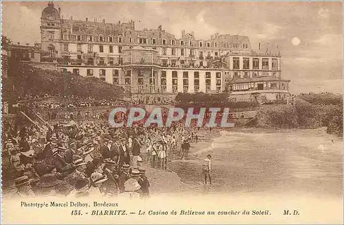 Ansichtskarte AK Biarritz Le Casino de Bellevue au Coucher du Soleil