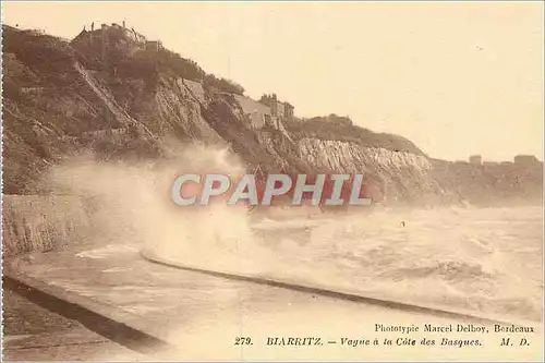 Ansichtskarte AK Biarritz Vague a la Cote des Basques