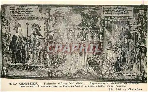 Cartes postales La Chaise Dieu Tapisserie d'Arras (XVe Siecle) Representant la Veneration de salomon pour sa Mer