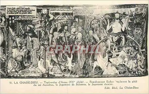 Cartes postales La Chaise Dieu Tapisserie d'Arras (XVe Siecle) Representant Esther Implorant La Pitie du Roi Ass