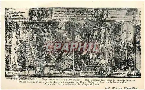 Cartes postales La Chaise Dieu Tapisserie d'Arras (XVe Siecle) Representant Eve dans le Paradis Terrestre
