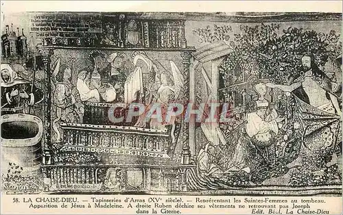 Cartes postales La Chaise Dieu Tapisserie d'Arras (XVe Siecle) Representant Les Saintes Femmes au Tombeau