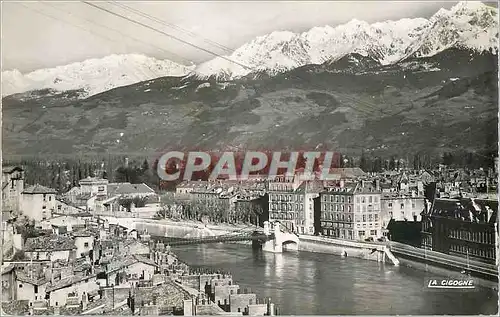 Cartes postales moderne Grenoble (Isere) Le Pont Suspendu La Chaine de Belledonne