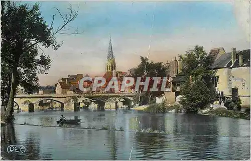 Moderne Karte Argenton sur Creuse (Indre) Les Bords de la Creuse au Pont Neuf