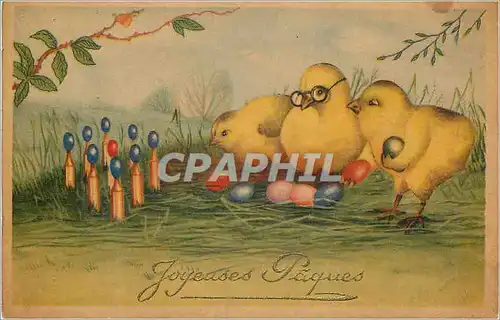 Cartes postales Joyeuses P�ques Poussins