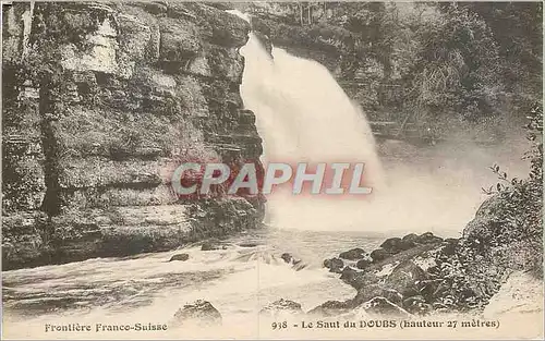 Cartes postales Le Saut du Doubs (Hauteur 27 m) Frontiere Franco Suisse