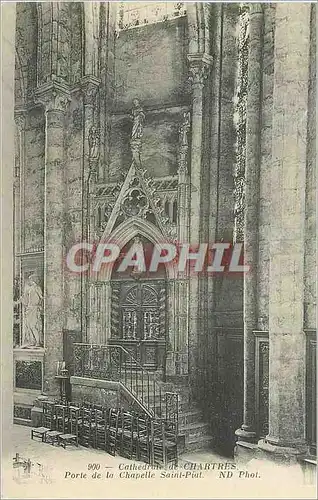 Cartes postales Cathedrale de Chartres Porte de la Chapelle Saint Paul