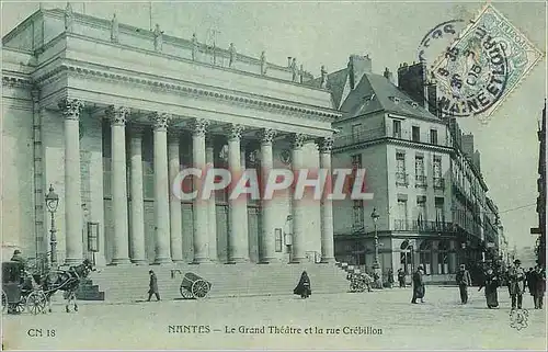 Cartes postales Nantes Le Grand Theatre et Rue Crebillon