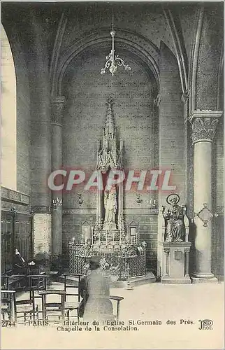 Cartes postales Paris Interieur de l'Eglise St Germain des Pres Chapelle de la Consolation