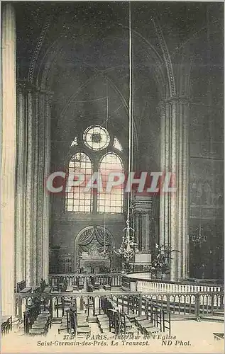 Cartes postales Paris Interieur de l'Eglise Saint Germain des Pres Le Transept