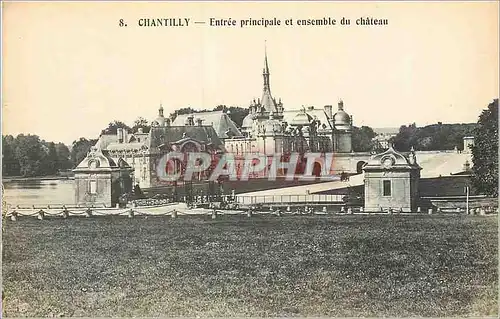 Ansichtskarte AK Chantilly Entree Principale et Ensemble du Chateau