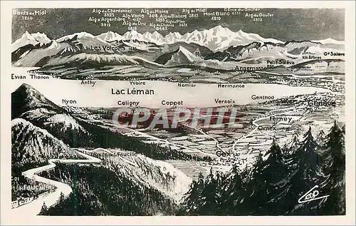 Cartes postales Lac Leman Plan