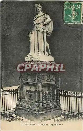 Cartes postales Bourges Statue de Jacques Coeur