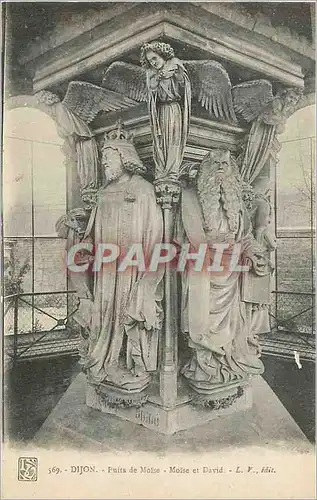 Cartes postales Dijon Puits de Moise Moise et David