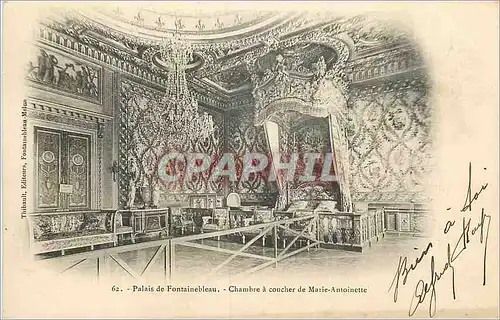 Cartes postales Palais de Fontainebleau Chambre a Coucher de Marie Antoinette (carte 1900)