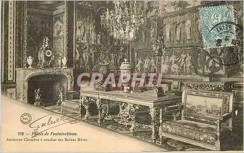 Ansichtskarte AK Palais de Fontainebleau Ancienne Chambre a Coucher des Reines Meres
