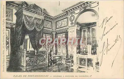 Ansichtskarte AK Palais de Fontainebleau Chambre a Coucher de Napoleon 1er (carte 1900)