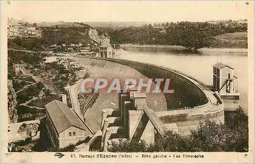 Cartes postales Barrage d'Eguzon (Indre) Rive Gauche Les Deversoirs