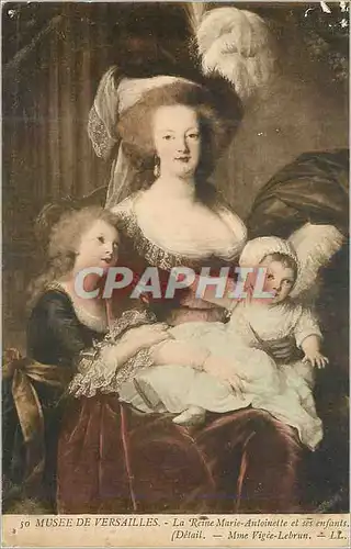 Cartes postales Musee de Versailles La Reine Marie Antoinette et ses Enfants (Detail Mme Vigee Lebrun)