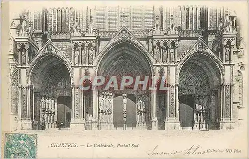 Ansichtskarte AK Chartres La Cathedrale Portail Sud (carte 1900)