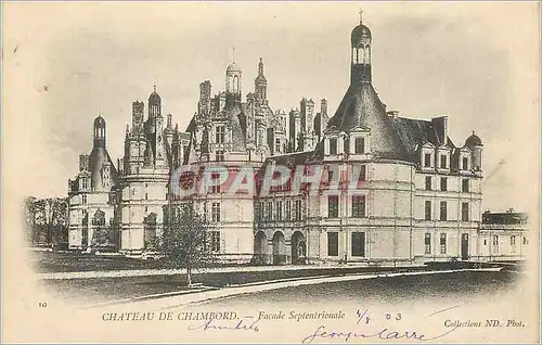 Cartes postales Chateau de Chambord Facade Septentrionale (carte 1900)