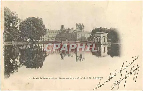 Ansichtskarte AK Palais de Fontainebleau Etang des Carpes et Pavillon de L'Empereur (carte 1900)