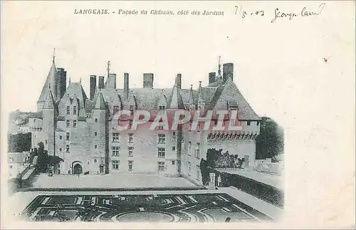 Ansichtskarte AK Langeais Facade du Chateau Cote des Jardins (carte 1900)