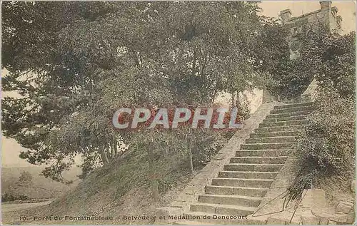 Cartes postales Foret de Fontainebleau Belvedere et Medaillon de Denecourt (carte 1900)