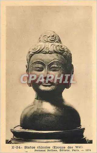 Cartes postales Statue Chinoise (Europe des Wei) Fernand Nathan Editeur Paris