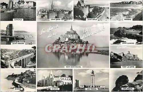 Cartes postales moderne Souvenir de la Cote d'Emeraude Mont Saint Michel Port La Latte Saint Servan Dinan