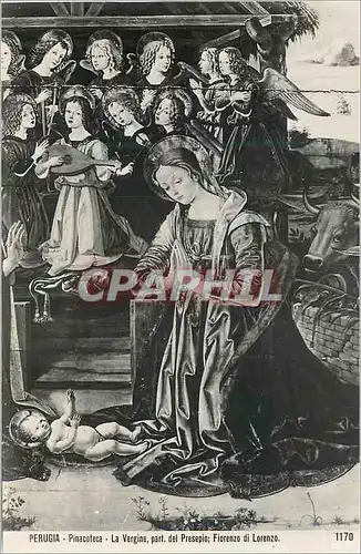 Cartes postales Perugia Pinacoteca La Vergine Part del Presepio Fironzo di Lorenzo